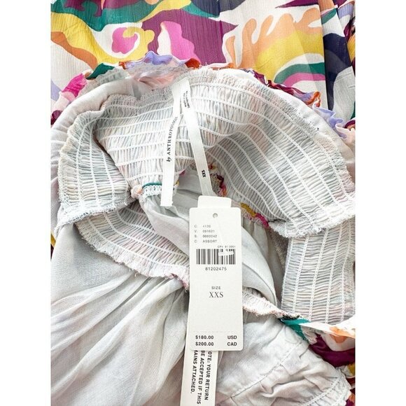 NWT Anthropologie The Odetta Ruffled Maxi Dress XXS V-Neck $198 Long Sleeve - Picture 12 of 13